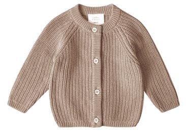 Stellou & friends Cardigan-Strickjacke für Mädchen und Jungen | Hochwertige Baby-Kleidung aus 100% Baumwolle | Gr. 86/92 - Biscuit von Stellou & friends