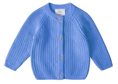 Stellou & friends Cardigan-Strickjacke für Mädchen und Jungen | Hochwertige Baby-Kleidung aus 100% Baumwolle | Gr. 98/104 - Sky Blue von Stellou & friends