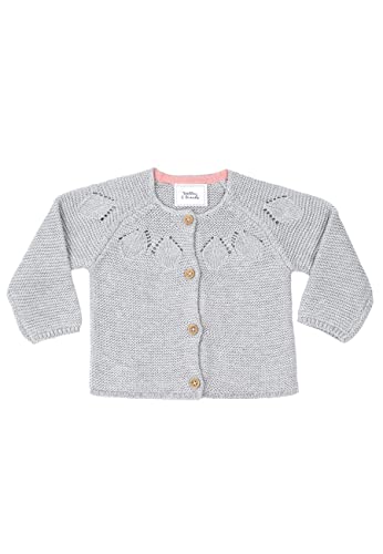 Stellou & friends Cardigan-Strickjacke für Mädchen und Jungen | Hochwertige Baby-Kleidung aus 100% Baumwolle - IV V I Gr. 86/92 - Grau von Stellou & friends