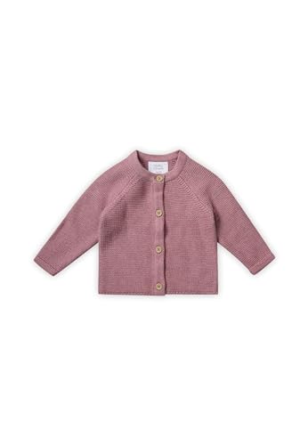 Stellou & friends Cardigan-Strickjacke für Mädchen und Jungen mit Knöpfen in Holz-Optik | Hochwertige Baby-Kleidung aus 100% Baumwolle - IV V I Gr. 110/116 - Rose Melange von Stellou & friends