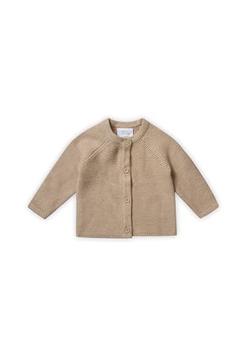 Stellou & friends Cardigan-Strickjacke für Mädchen und Jungen mit Knöpfen in Holz-Optik | Hochwertige Baby-Kleidung aus 100% Baumwolle - IV V I Gr. 50/56 - Beige Melange von Stellou & friends