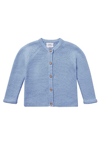 Stellou & friends Cardigan-Strickjacke für Mädchen und Jungen mit Knöpfen in Holz-Optik | Hochwertige Baby-Kleidung aus 100% Baumwolle - IV V I Gr. 50/56 - Hellblau von Stellou & friends