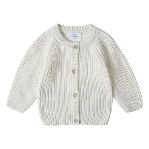 Stellou & friends Cardigan-Strickjacke für Mädchen und Jungen | Hochwertige Baby-Kleidung aus 100% Baumwolle | Gr. 86/92 - Weiß von Stellou & friends