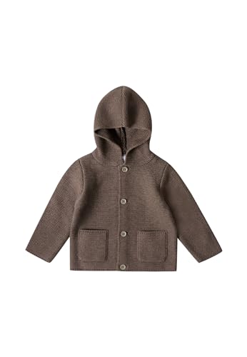 Stellou & friends Strickjacke-Cardigan für Jungen und Mädchen mit Kapuze| Hochwertige Baby-Kleidung aus 100% Baumwolle I Gr. 62/68 - Hellbraun von Stellou & friends