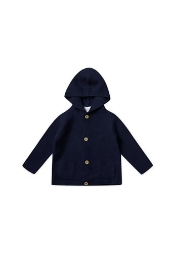 Stellou & friends Strickjacke-Cardigan für Jungen und Mädchen mit Kapuze| Hochwertige Baby-Kleidung aus 100% Baumwolle I Gr. 62/68 - Navy von Stellou & friends