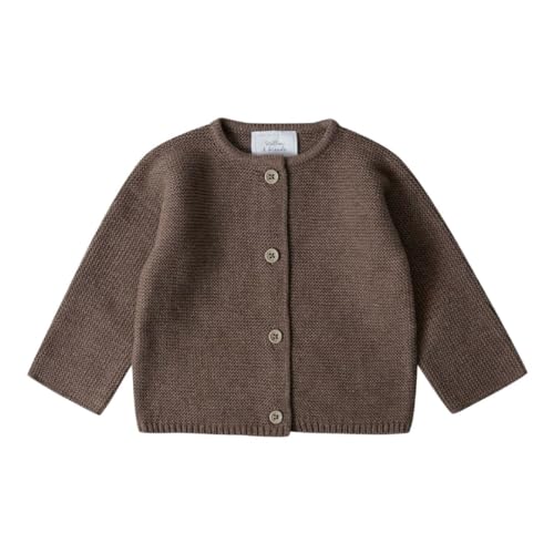 Stellou & friends Strickjacke-Cardigan für Mädchen und Jungen | Hochwertige Baby-Kleidung aus 100% Baumwolle I Gr. 110/116 - Hellbraun von Stellou & friends