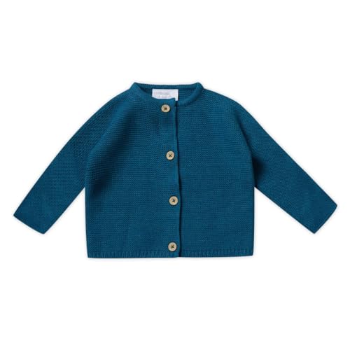 Stellou & friends Strickjacke-Cardigan für Mädchen und Jungen | Hochwertige Baby-Kleidung aus 100% Baumwolle I Gr. 110/116 - Ozeanblau Melange von Stellou & friends