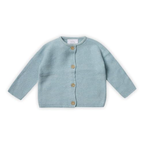 Stellou & friends Strickjacke-Cardigan für Mädchen und Jungen | Hochwertige Baby-Kleidung aus 100% Baumwolle I Gr. 110/116 - Pistaziengrün Melange von Stellou & friends