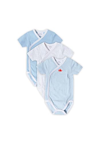 Stellou & friends Baby-Body - Wickelbody 3er Set I kuschelweiche Babys Kleidung für Jungs und Mädchen - kurzarm 62-68 von Stellou & friends