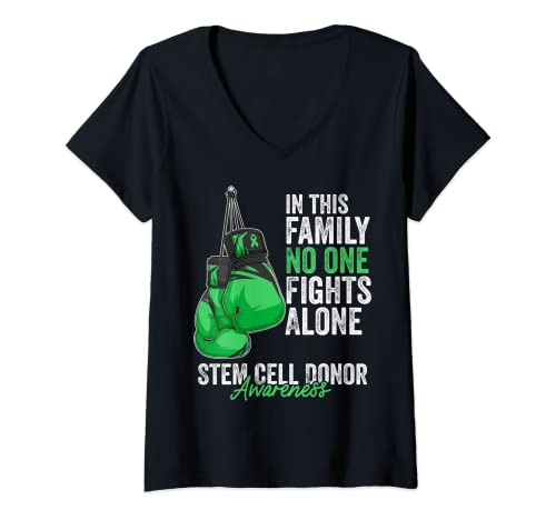 Damen Stem Cell Donor Awareness Month Boxhandschuhe, grünes Band T-Shirt mit V-Ausschnitt Damen Stem Cell Donor Awareness Month Boxhandschuhe, grünes Band T-Shirt mit V-Ausschnitt von Stem Cell Donor Awareness Month Green Ribbon