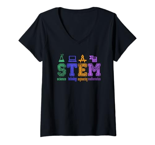 Damen STEM T-Shirt - Wissenschaft, Technologie, Ingenieurwesen, Mathematik T-Shirt mit V-Ausschnitt Damen STEM T-Shirt - Wissenschaft, Technologie, Ingenieurwesen, Mathematik T-Shirt mit V-Ausschnitt von Stem tshirts