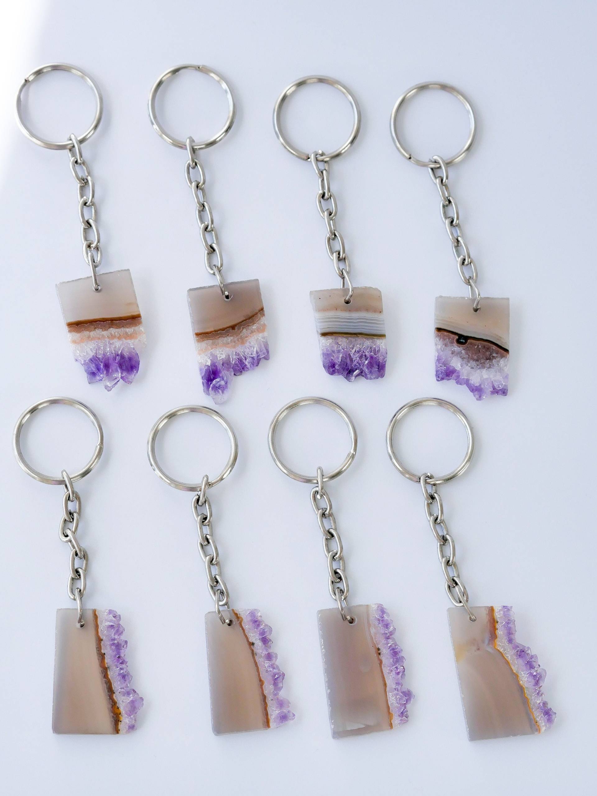 Amethyst Schlüsselanhänger | Roher Keychain Kristall-Schlüsselanhänger Amethyst Schlüsselanhänger | Roher Keychain Kristall-Schlüsselanhänger von StenaGems