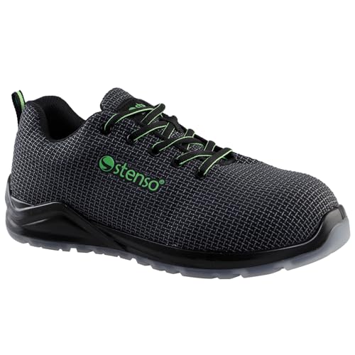 Ace Black S3 MF SR Arbeitsschuhe Herren Sicherheitsschuhe Herren Arbeitsschuhe Damen - Atmungsaktiv, Herausnehmbare PU-Innensohle, rutschfeste Sohle, Leicht & Flexibel, 200 J Schutz 45 von Stenso