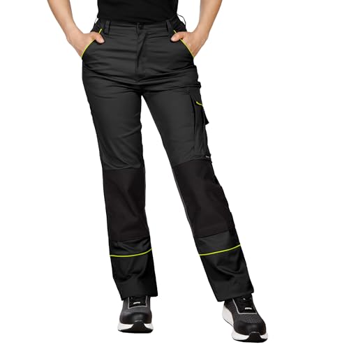 Stenso Bella Arbeitshose Damen Cargohose Damen Mit Stretch, Elastischem Bund, 2 Vordertaschen, Cargotasche, 2 Gesäßtaschen, Werkzeugtasche, Knieverstärkung, Cordura-Verstärkungen - Schwarz 38 Stenso Bella Arbeitshose Damen Cargohose Damen Mit Stretch, Elastischem Bund, 2 Vordertaschen, Cargotasche, 2 Gesäßtaschen, Werkzeugtasche, Knieverstärkung, Cordura-Verstärkungen - Schwarz 38 von Stenso