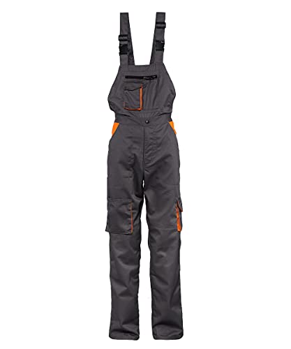 Stenso Desman Latzhosen Herren Arbeitslatzhose - Grau/Orange EU50 von Stenso