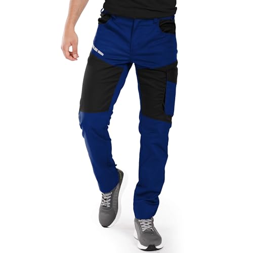 EOS Arbeitshosen Männer Stretch - Cargohose Herren, Dreifache Stiche - Arbeitshose Herren mit Elastischem Bund, Reflektierende Elemente, 300D Polyester Oxford, Flexibel Blau 44 EOS Arbeitshosen Männer Stretch - Cargohose Herren, Dreifache Stiche - Arbeitshose Herren mit Elastischem Bund, Reflektierende Elemente, 300D Polyester Oxford, Flexibel Blau 44 von Stenso