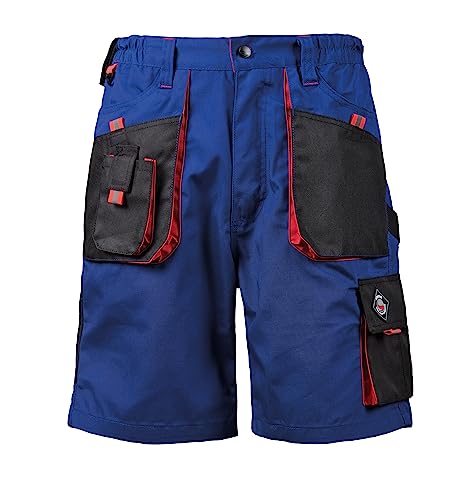 Emerton Arbeitsshorts - Kurze Arbeitshose Herren - Herren Cargohose Kurz - Arbeitshosen Männer Kurz - Königsblau/Schwarz/Rot 52 von Stenso