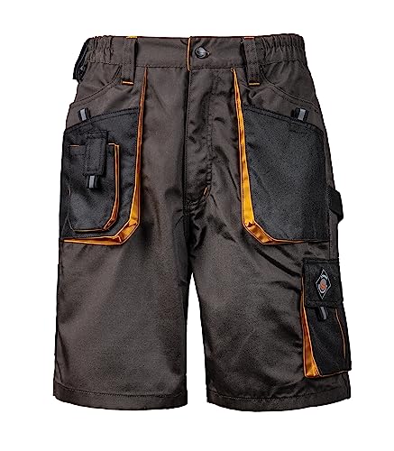 Emerton Arbeitsshorts - Kurze Arbeitshose Herren - Herren Cargohose Kurz - Arbeitshosen Männer Kurz - Grau/Schwarz/Gold-gelb 50 von Stenso