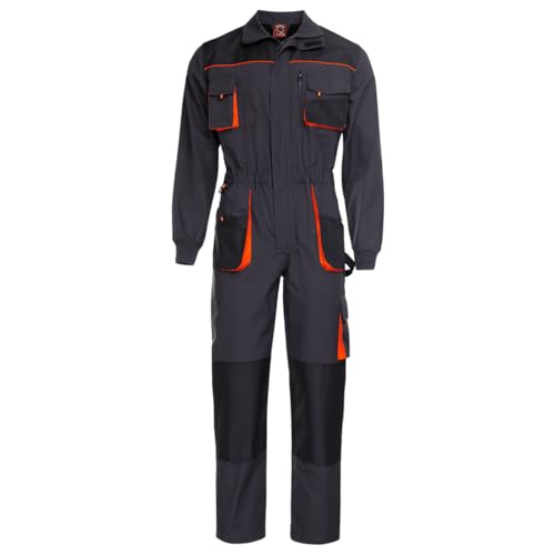 Stenso Kastor Overall Herren Arbeitskleidung - Rallyekombi Overall mit Elastischem Bund, Hammerschlaufe, Multifunktionale Taschen, Reißverschlüsse für Atmungsaktivität - Arbeitsoverall 48 von Stenso