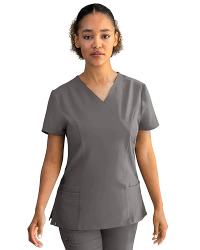 Nobby Kasacks Damen Pflege - Tailliert, Stretch, V-Ausschnitt, Kurzarm Kasack Mit Seitenschlitzen Und DREI Taschen - Elastisches Material Kasaks Altenpflege Damen Graphit XS Nobby Kasacks Damen Pflege - Tailliert, Stretch, V-Ausschnitt, Kurzarm Kasack Mit Seitenschlitzen Und DREI Taschen - Elastisches Material Kasaks Altenpflege Damen Graphit XS von Stenso