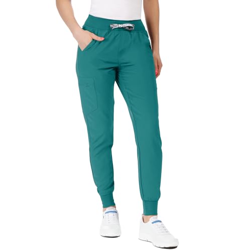 Nobby Medizinische Jogginghose Unisex - Stretch Schlupfhose Männer & Damen - Elastischer Bund Mit Kordelzug - 2 Vorder- & 2 Gesäßtaschen - Cargotasche Mit Reißverschluss Blaugrün M von Stenso