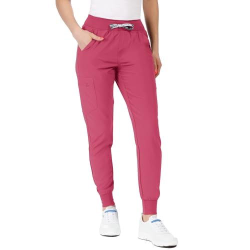 Stenso Nobby Medizinische Jogginghose Unisex - Stretch Schlupfhose Männer & Damen - Elastischer Bund Mit Kordelzug - 2 Vorder- & 2 Gesäßtaschen - Cargotasche Mit Reißverschluss helles Fuchsia L von Stenso
