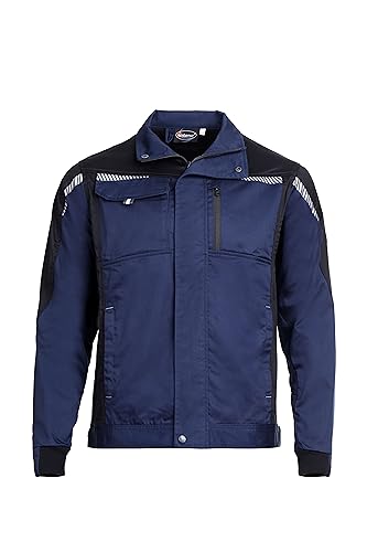 Prisma Arbeitsjacke Herren - Elastische Arbeitsjacke Männer Stretch mit Funktionstaschen, Reflektierenden Elementen, Verstärkten Schultern & Ellenbogen - Bundjacke Stretch - Blau mit Elasthan EU58 von Stenso