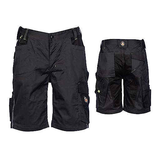 Prisma Stretch Kurze Hosen Herren - Kurze Arbeitshose Herren Mit Multifunktionstaschen, Verstärktem Sitzbereich Und Elastischer Taille - Arbeitshosen Männer Kurz Grau EU46 von Stenso