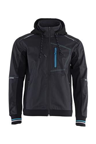 Revolt 4Stretch Arbeitsjacke Herren, Elastische Arbeitsjacke Männer Stretch mit Abnehmbarer Kapuze, Hoher Baumwollanteil, Reflektierende Elemente, Verstellbare Taille Grau/Schwarz 56 von Stenso