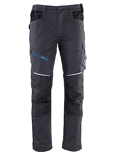 Revolt 4Stretch Herren Hose - Stretch Herren Arbeitshose - elastische Männer Bundhose mit Multifunktionstaschen Grau/Schwarz 46 von Stenso