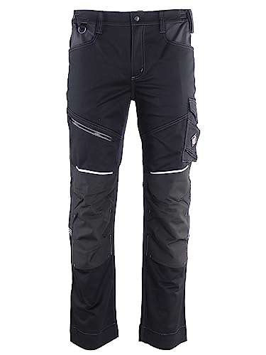 Revolt 4Stretch Herren Hose - Stretch Herren Arbeitshose - elastische Männer Bundhose mit Multifunktionstaschen Schwarz/Grau 44 von Stenso