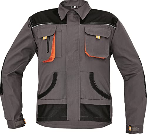 Stenso Des-Emerton Arbeitsjacken Herren Multifunktionale Arbeitsjacke Männer Bundjacke mit verstärkte Ellbogen - Grau/Schwarz/Orange - 52 von Stenso