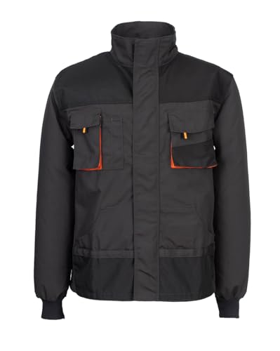 Stenso Emerton Arbeitsjacke Herren Multifunktionale Arbeitsjacke Männer Bundjacke - strapazierfähig - Dunkelgrau/Schwarz/Orange 62 von Stenso