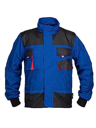 Kastor Arbeitsjacke Herren - Robuste Arbeitsjacke Männer mit Zwei Unteren Taschen, Zwei Brusttaschen mit Patte und Klettverschluss, Elastische Bündchen, Verstärkte 600D-Polyester Teile - Königsblau 64 von Stenso