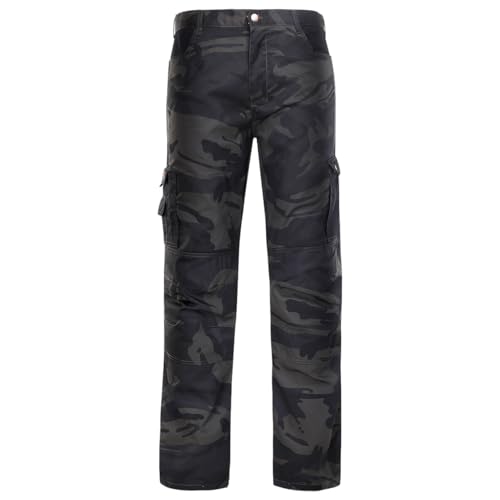 Stenso Kamo Arbeitshosen Männer mit Verstärkte Knie - Camouflage-Cargohose Herren, Ergonomisches Design, Multifunktionstaschen, Robuste Hosen Herren für Arbeit und Outdoor-Aktivitäten 4XL von Stenso
