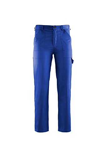 Stenso Pluton Klassische Arbeitshose Herren - Arbeitshosen Männer Mit Elastischem Bund, Zwei Vordertaschen, Zwei Gesäßtaschen, Hammerschlaufe - Robuste Arbeitshose Für Handwerker - Königsblau L von Stenso