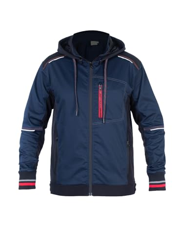 Stenso Revolt 4Stretch Arbeitsjacke Herren, Elastische Arbeitsjacke Männer Stretch mit Abnehmbarer Kapuze, Hoher Baumwollanteil, Reflektierende Elemente, Verstellbare Taille Marineblau/Rot 52 von Stenso