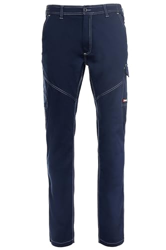 Worker Stretch Arbeitshosen Männer Unisex - Geeignet Für Alle Jahreszeiten - Cargohose Herren Aus Baumwolle Mit 2 Klassischen Vordertaschen, Cargotasche, 2 Gesäßtaschen - Arbeitshose Damen Blau 3XL von Stenso