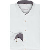 Stenströms 2-lagiges Hemd aus Twofold Super Cotton mit Ausputz, Slimline in S von Stenströms