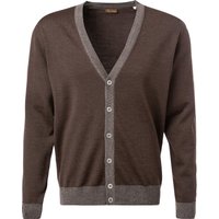 Stenströms Herren Cardigan braun Merinowolle unifarben von Stenströms