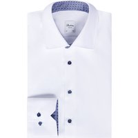Stenströms Extralanges Hemd aus Twofold Super Cotton mit Ausputz, Regular in 40L von Stenströms