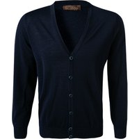 Stenströms Herren Cardigan blau Merinowolle unifarben von Stenströms