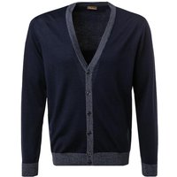 Stenströms Herren Cardigan blau Merinowolle unifarben von Stenströms