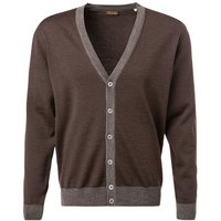 Stenströms Herren Cardigan braun Merinowolle unifarben von Stenströms