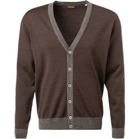 Stenströms Herren Cardigan braun Merinowolle unifarben von Stenströms