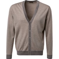 Stenströms Herren Cardigan braun Merinowolle unifarben von Stenströms