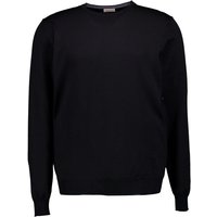 Stenströms Herren Pullover Schwarz Merinowolle unifarben von Stenströms