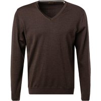 Stenströms Herren Pullover braun Merinowolle unifarben von Stenströms