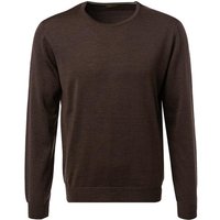 Stenströms Herren Pullover braun Merinowolle unifarben von Stenströms