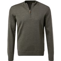 Stenströms Herren Pullover grün Merinowolle unifarben von Stenströms